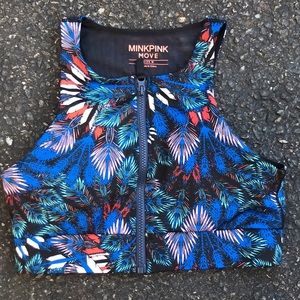 Mink Pink Zip Halter Top-M